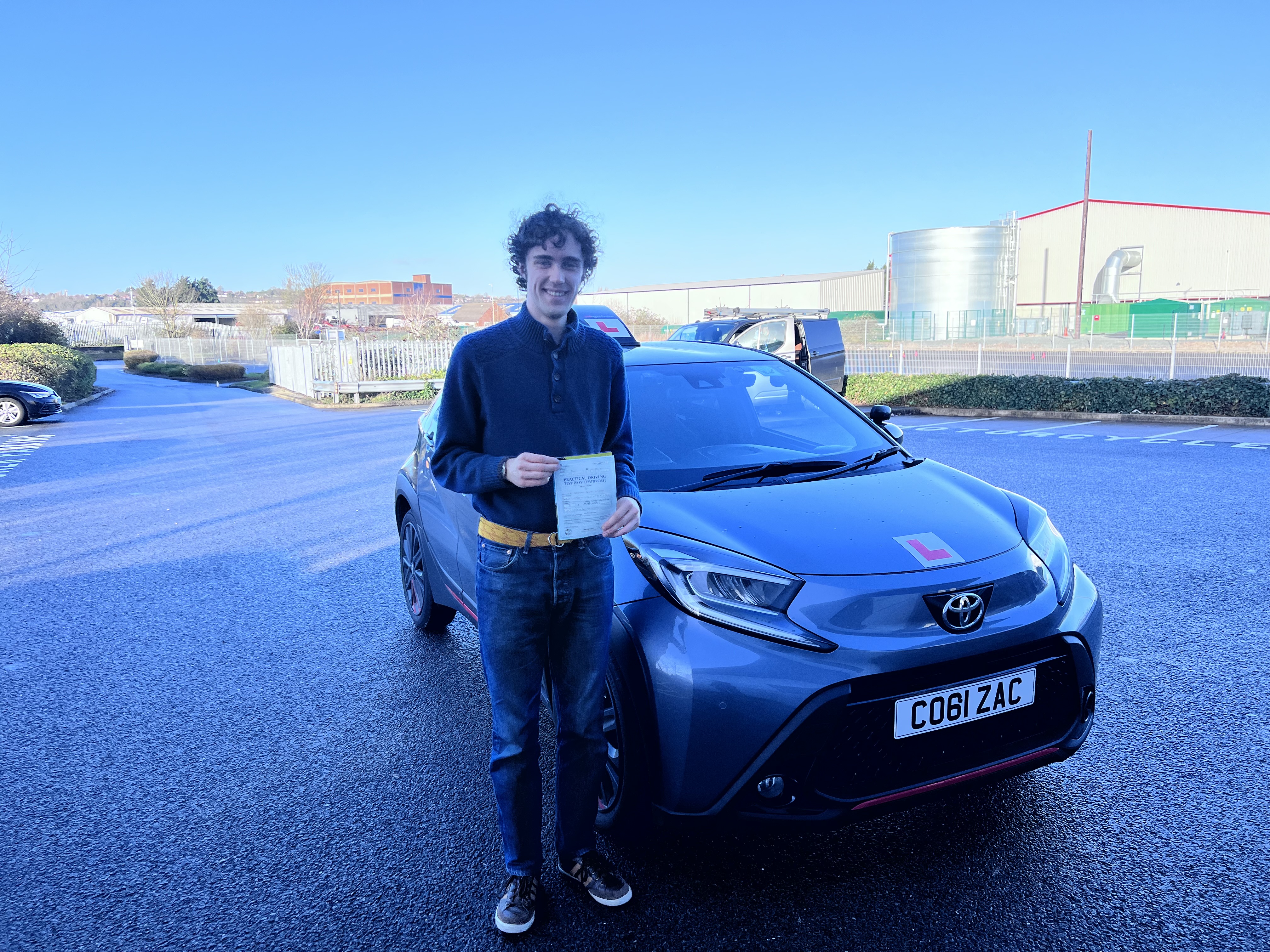 Sam passed first time!